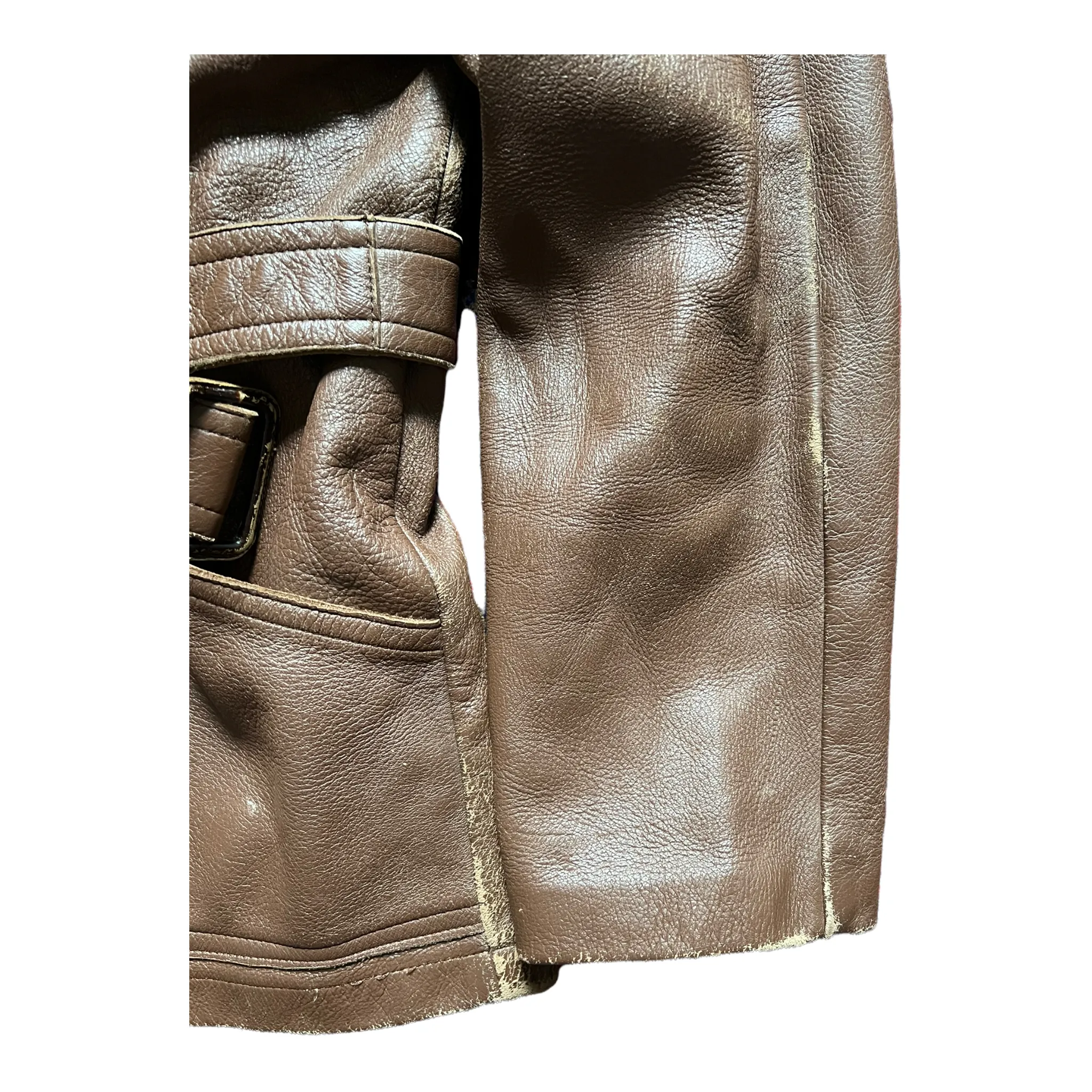 1970s Leather Trench Coat Size 46