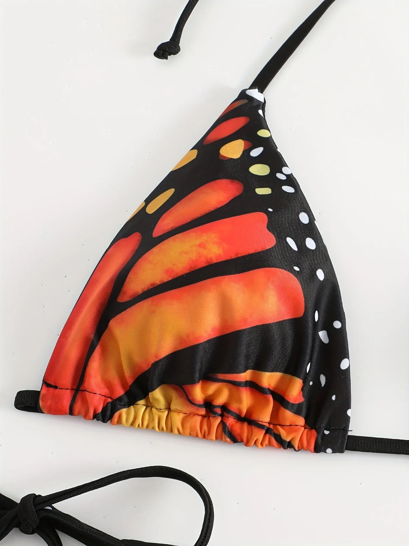 2 Piece Butterfly Print Bikini Set - Halter Top, Tie Back, Stretchy Fabric, Backless Design - Chic Beachwear for Women