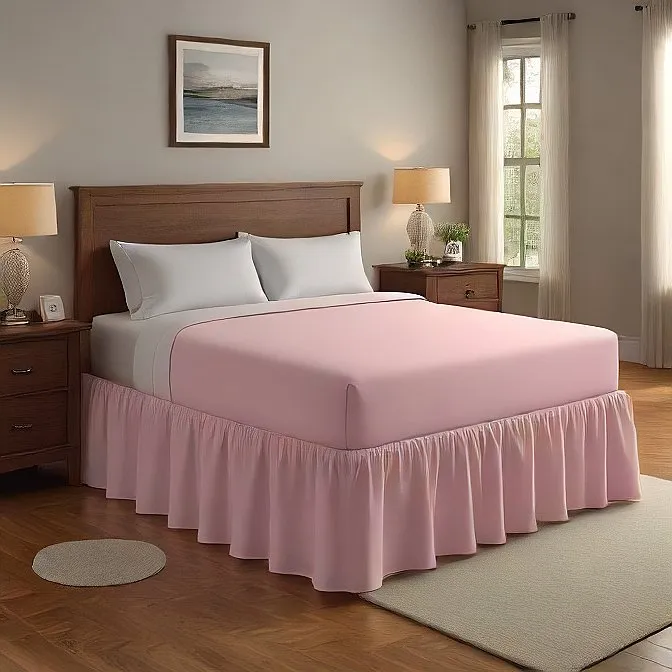 32" Inch Drop Wrap-Around Bed Skirt Ivory 1-Piece Egyptian Cotton