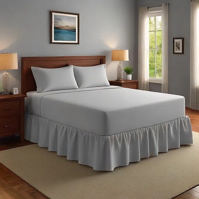 32" Inch Drop Wrap-Around Bed Skirt Ivory 1-Piece Egyptian Cotton