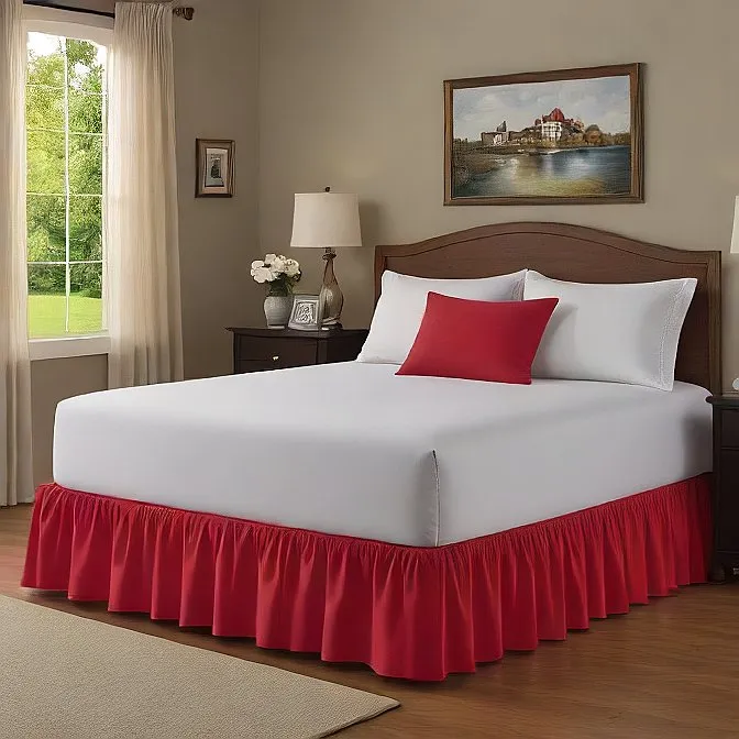 32" Inch Drop Wrap-Around Bed Skirt Ivory 1-Piece Egyptian Cotton