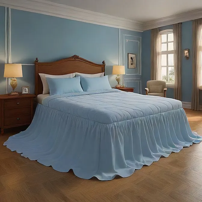 32" Inch Drop Wrap-Around Bed Skirt Ivory 1-Piece Egyptian Cotton