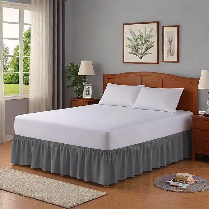 32" Inch Drop Wrap-Around Bed Skirt Ivory 1-Piece Egyptian Cotton