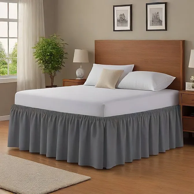 32" Inch Drop Wrap-Around Bed Skirt Ivory 1-Piece Egyptian Cotton
