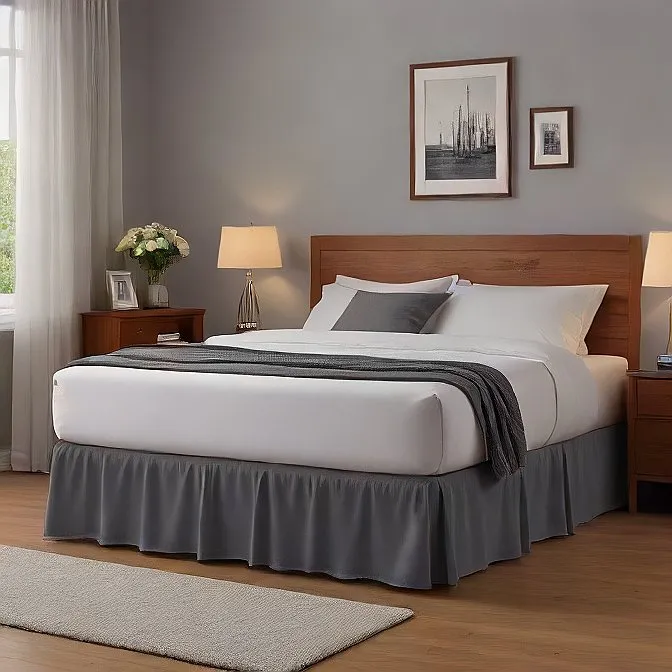 32" Inch Drop Wrap-Around Bed Skirt Ivory 1-Piece Egyptian Cotton