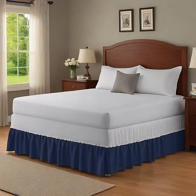 32" Inch Drop Wrap-Around Bed Skirt Ivory 1-Piece Egyptian Cotton