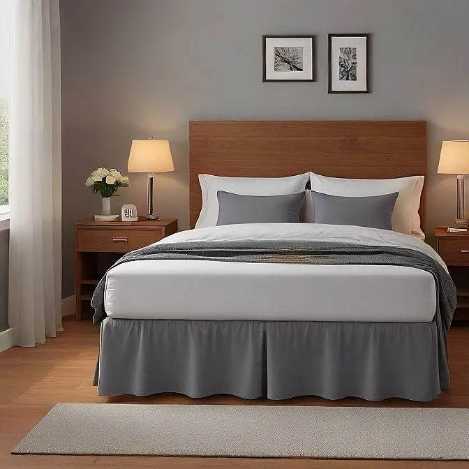32" Inch Drop Wrap-Around Bed Skirt Ivory 1-Piece Egyptian Cotton
