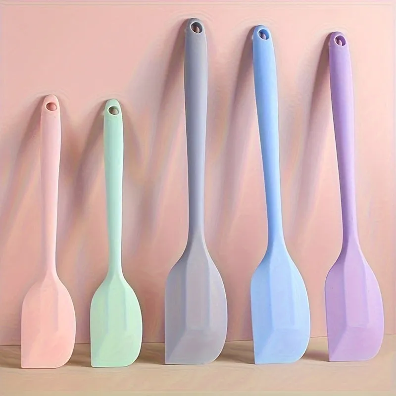 5/6pcs, Silicone Spatula Set, Food Grade Cake Cream Scrapers And Oil Brush, Baking Tools, Kitchen Gadgets, Kitchen Accessories