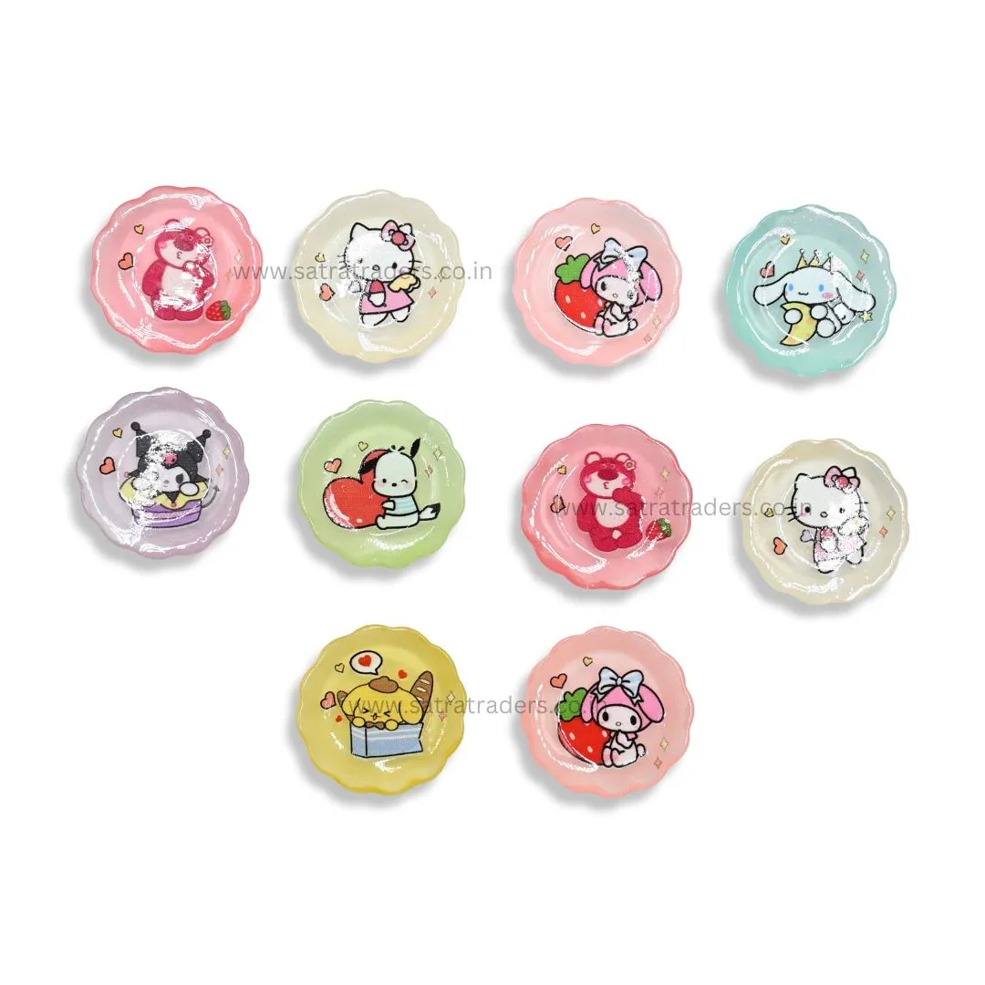 Assorted No Hole Cartoon Beads | 10pcs | C-110