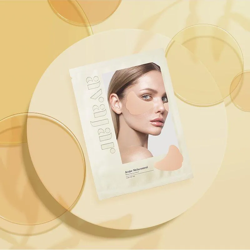 Avajar Melacontrol Hydrating Whitening Eye Patches - 10 Pairs for Dark Circles, Wrinkles, and Fine Lines - Anti-Aging Skincare Hydrogels for Enhanced Elasticity and Firmness - High Adhesion Ideal for Outdoor Activities