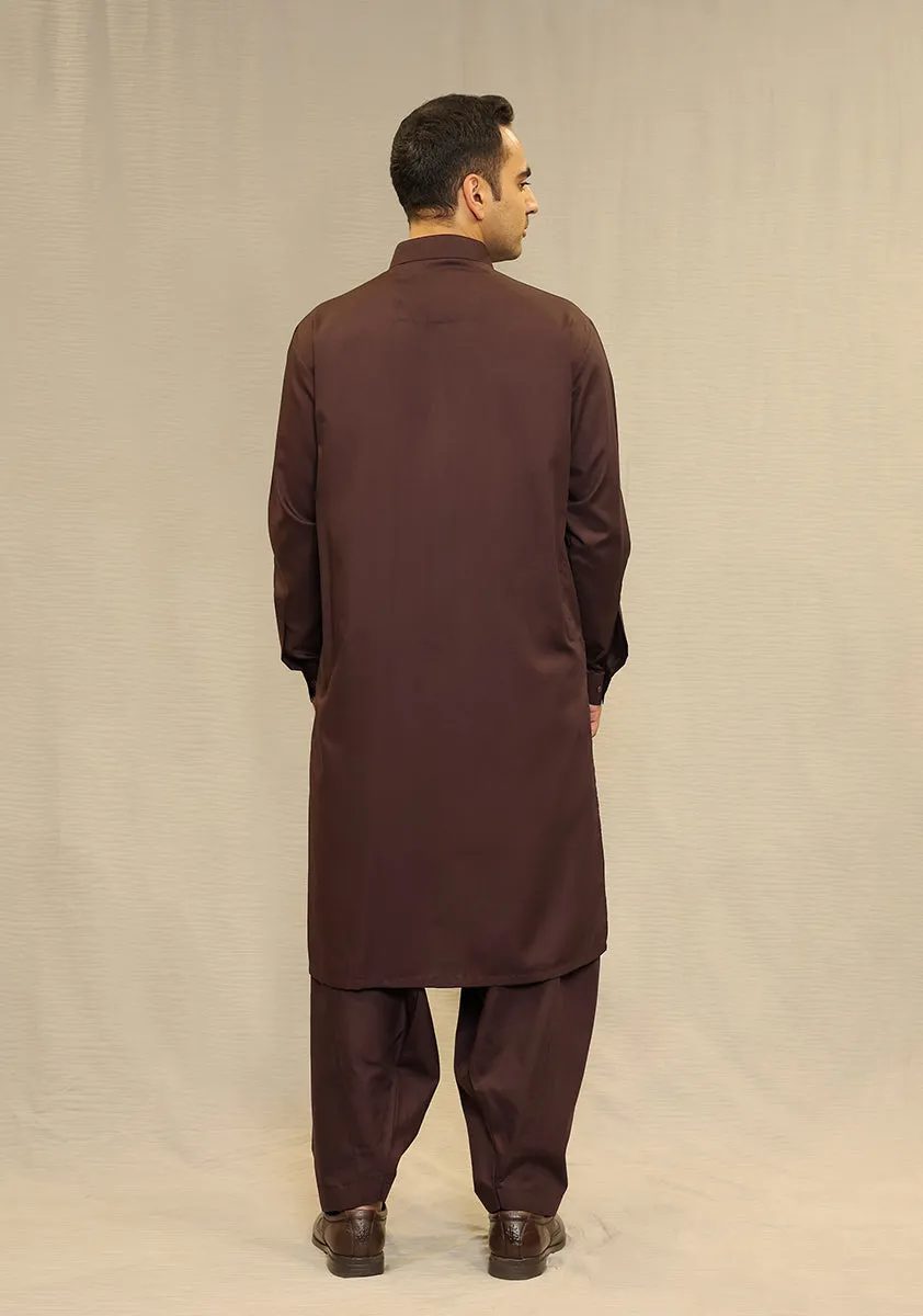 Basic Poly Viscose  Deep Mahogany Classic Fit Suit