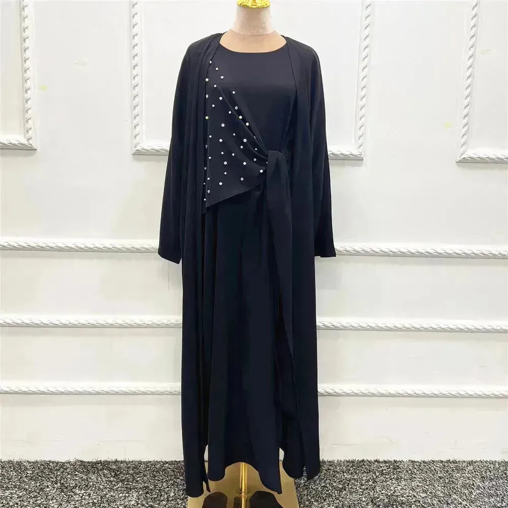 Beaded Women's Arab  Solid Color Two-piece Suit