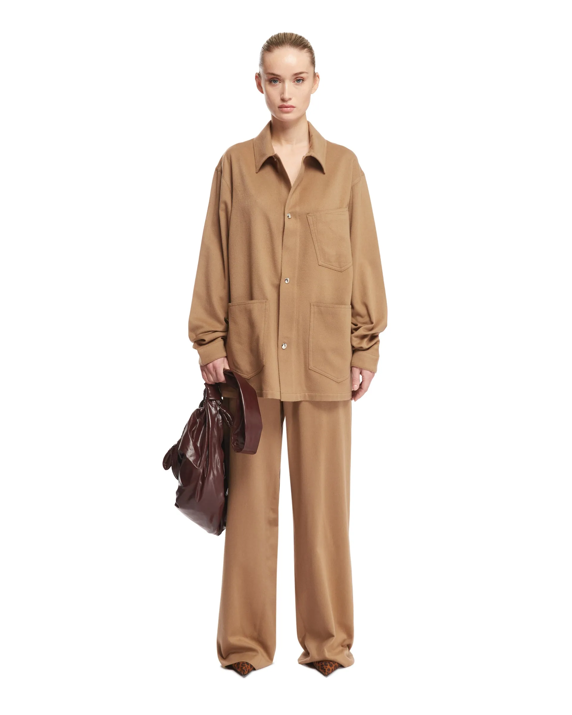 Beige Cashmere Trousers