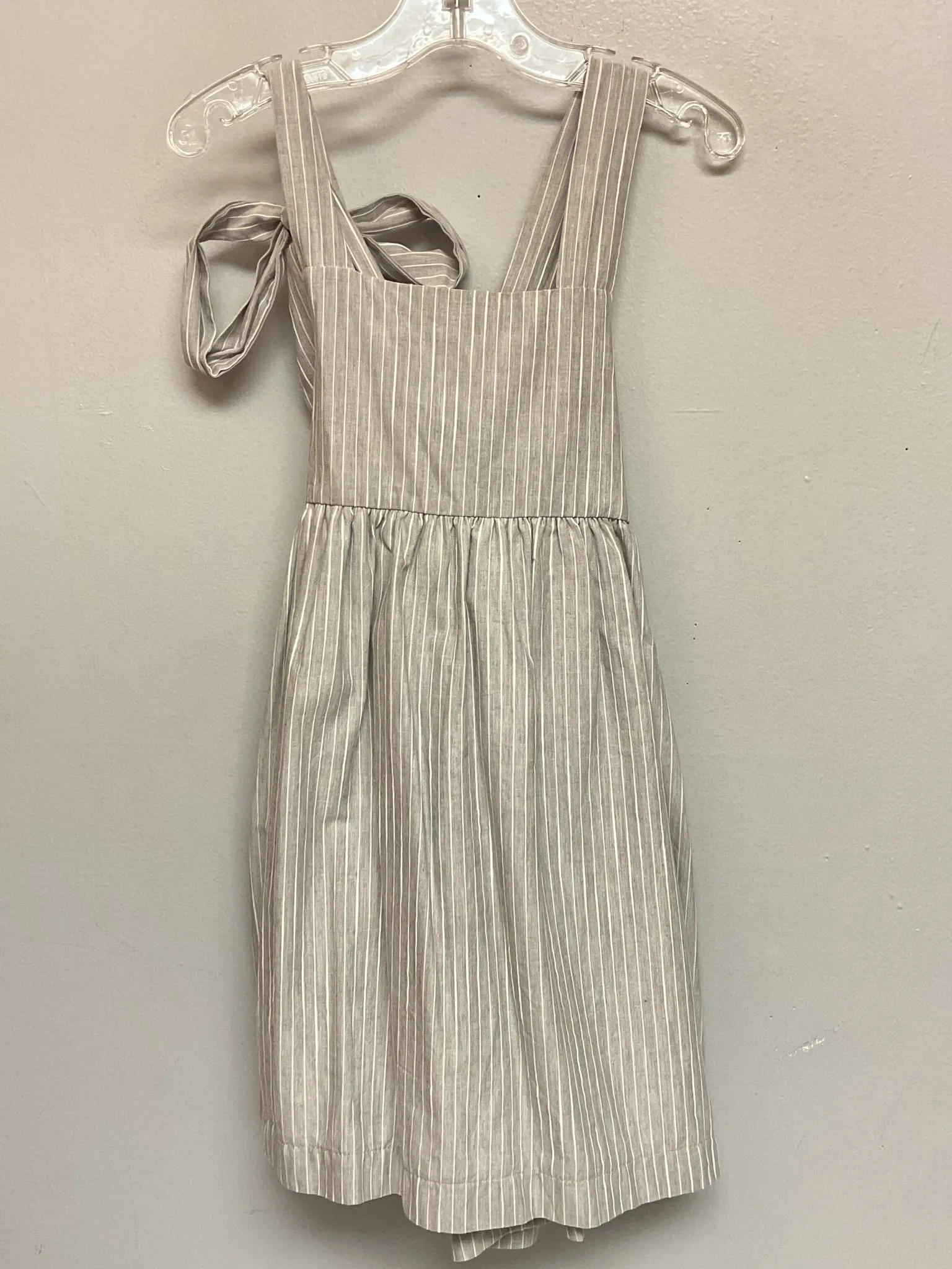 Bella Bliss Size 5 Gray Pinstripe Cotton Girls Dress Special Occasion