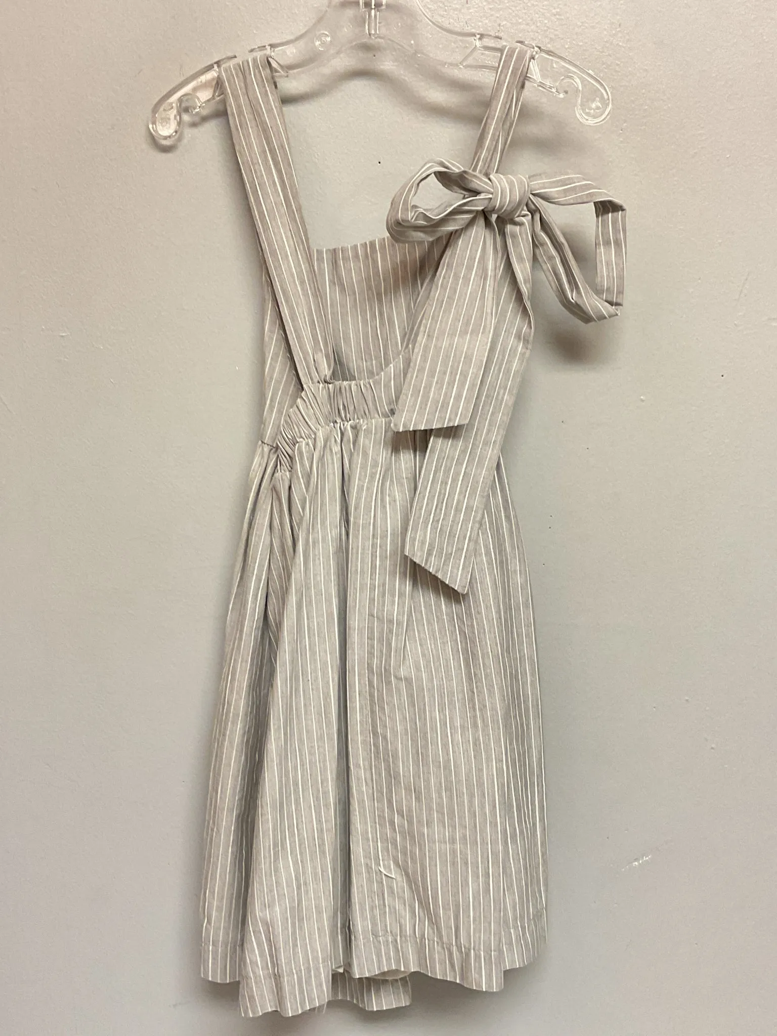 Bella Bliss Size 5 Gray Pinstripe Cotton Girls Dress Special Occasion