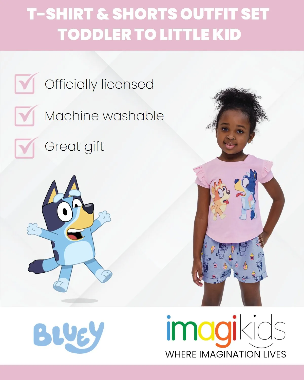 Bluey T-Shirt and Chambray Shorts Outfit Set
