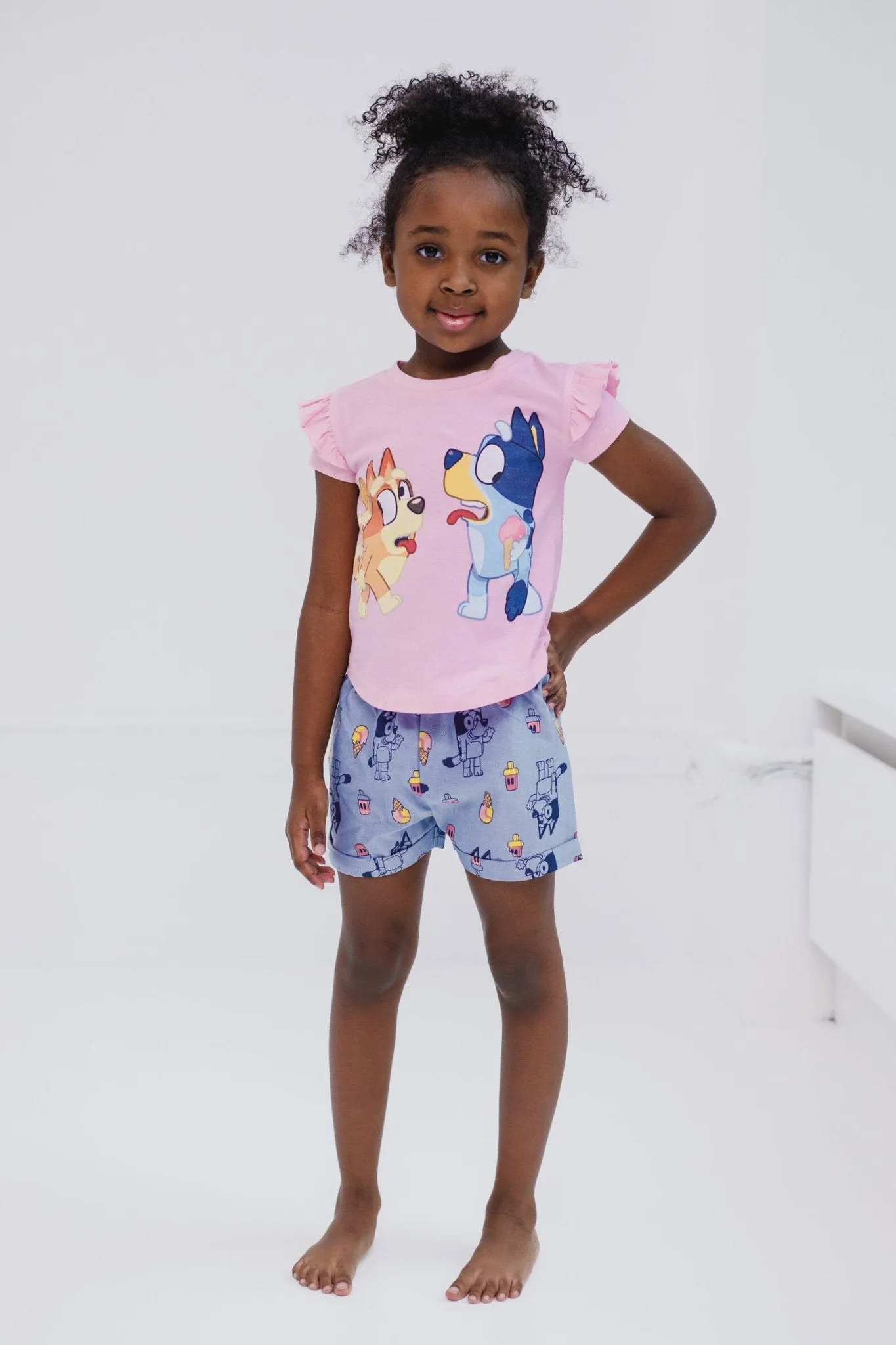 Bluey T-Shirt and Chambray Shorts Outfit Set