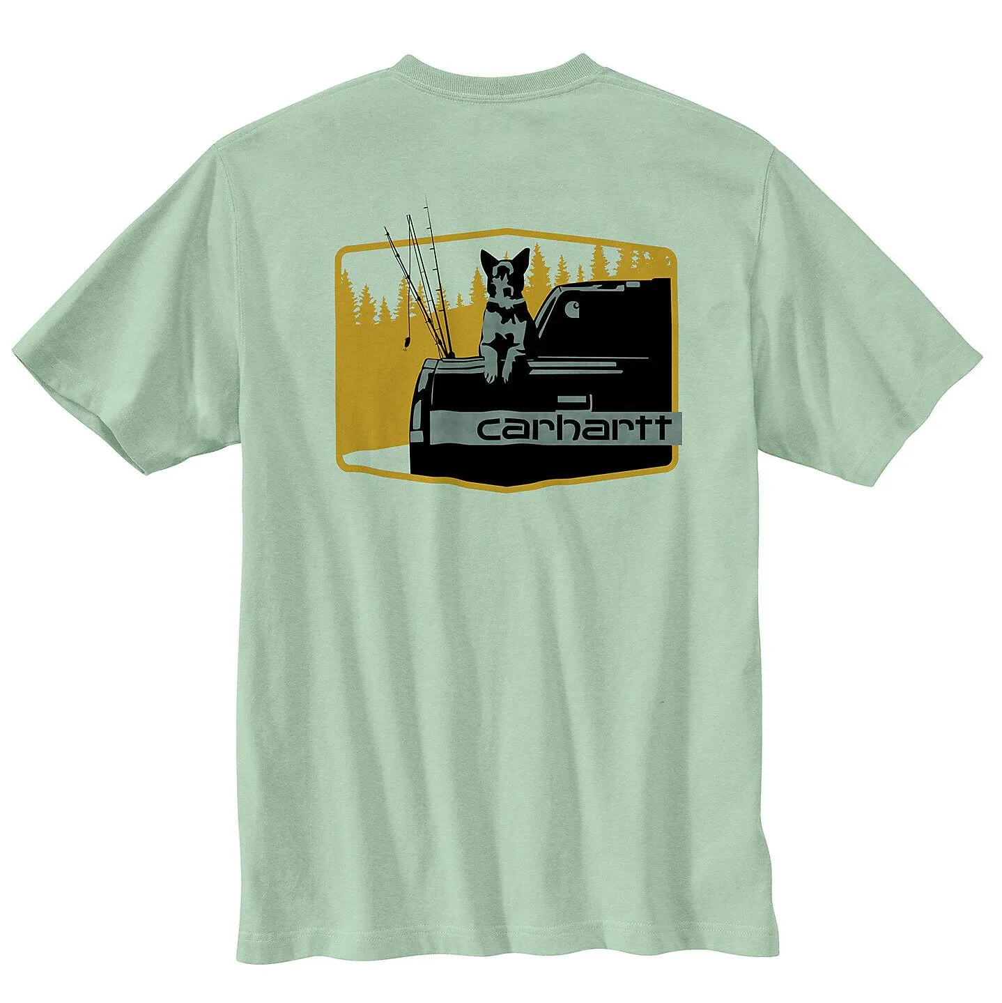 Mens Carhartt Short Sleeve Pocket T-Shirt with Dog Graphic