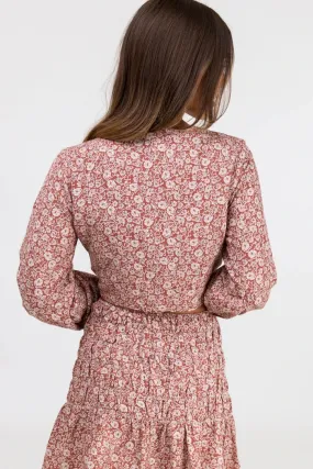 Carmella Long Sleeve Tie Top - Coco