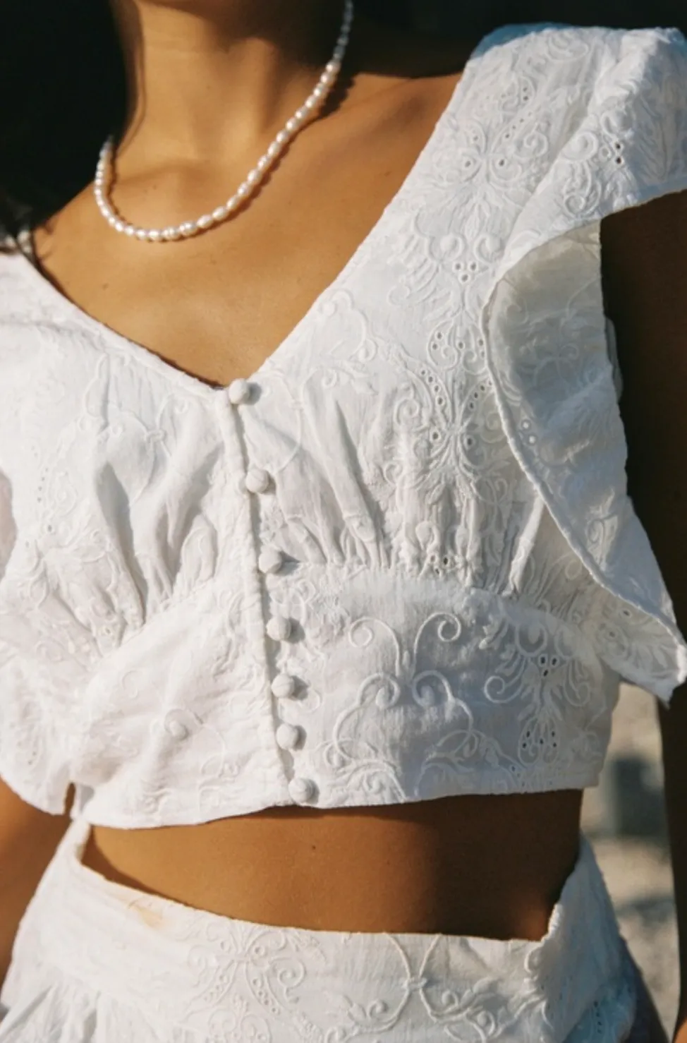 Comilla Woven Top - White
