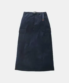 Stylish High-Waisted Corduroy Long Cargo Skirt with Pockets