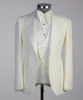 Cream cambridge tuxedo suit