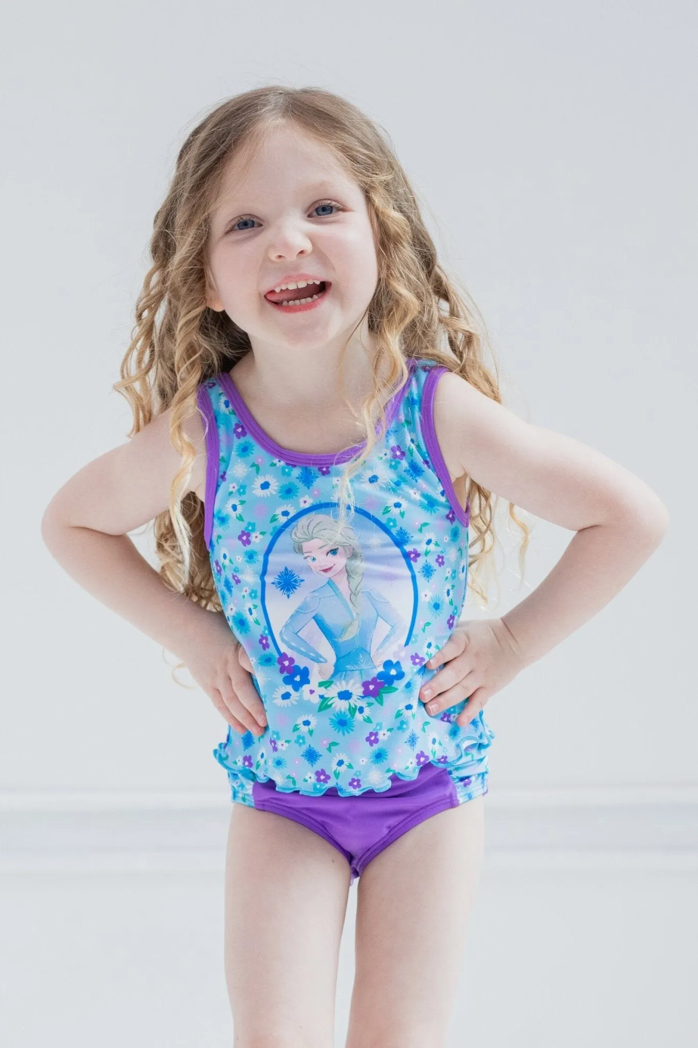Disney Frozen Queen Elsa UPF 50  Tankini Top Bikini Bottom Swim Set