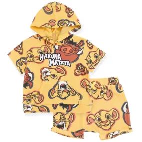 Disney Lion King Waffle Knit Pullover Hoodie and Shorts