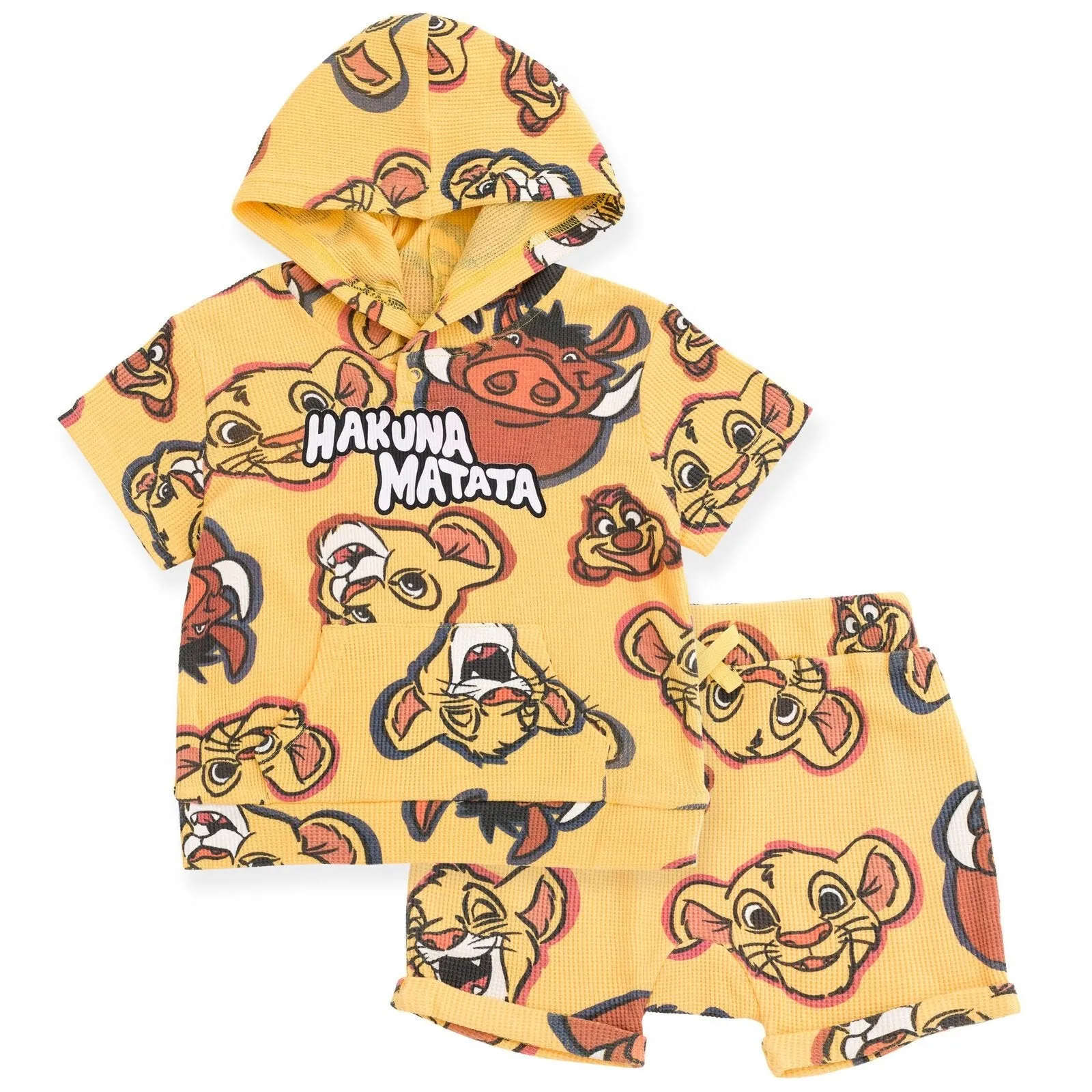 Disney Lion King Waffle Knit Pullover Hoodie and Shorts