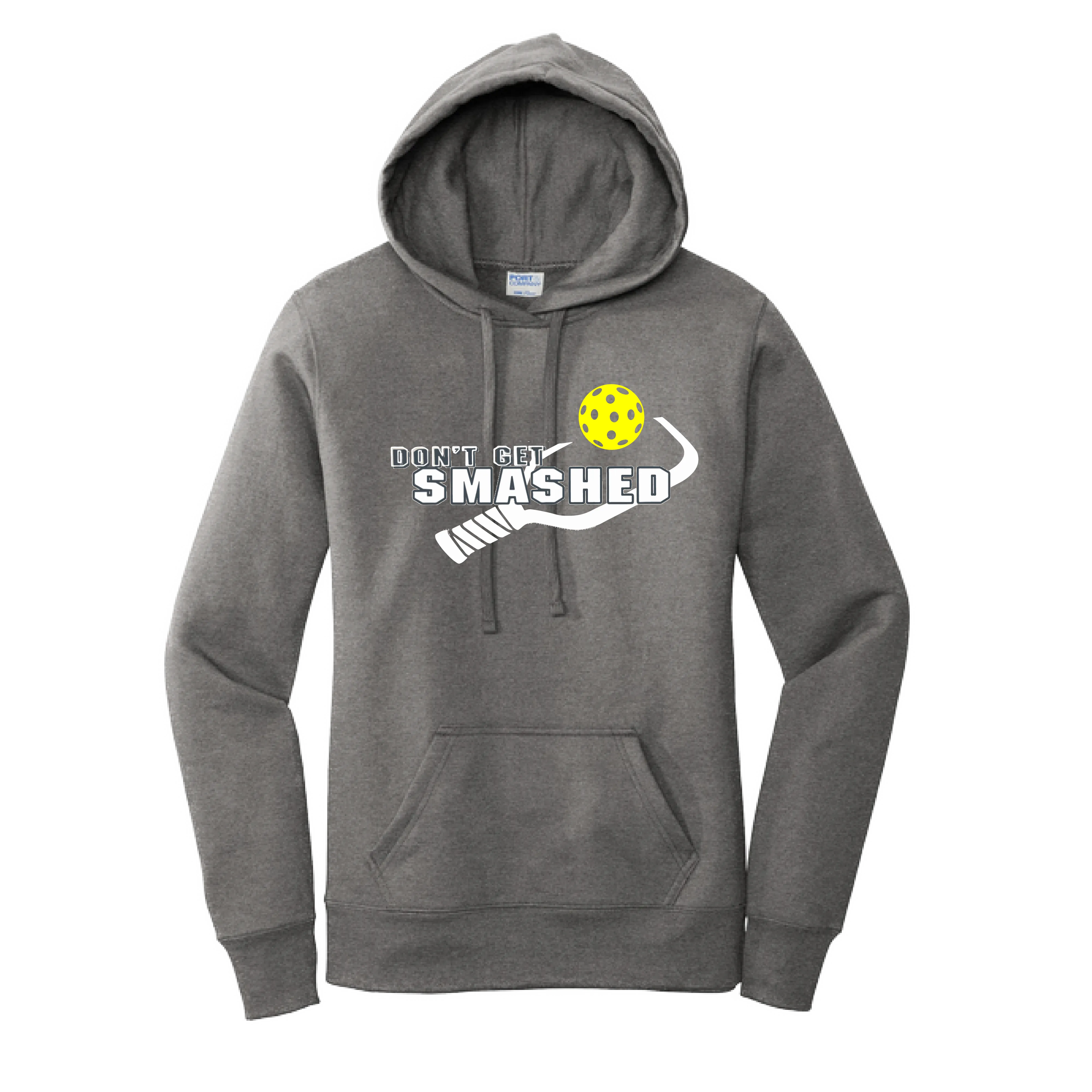 Don't Get Smashed Customizable (Pickleballs White Green Yellow) | Women’s Fitted Hoodie Pickleball Sweatshirt | 50% Cotton 50% Poly Fleece