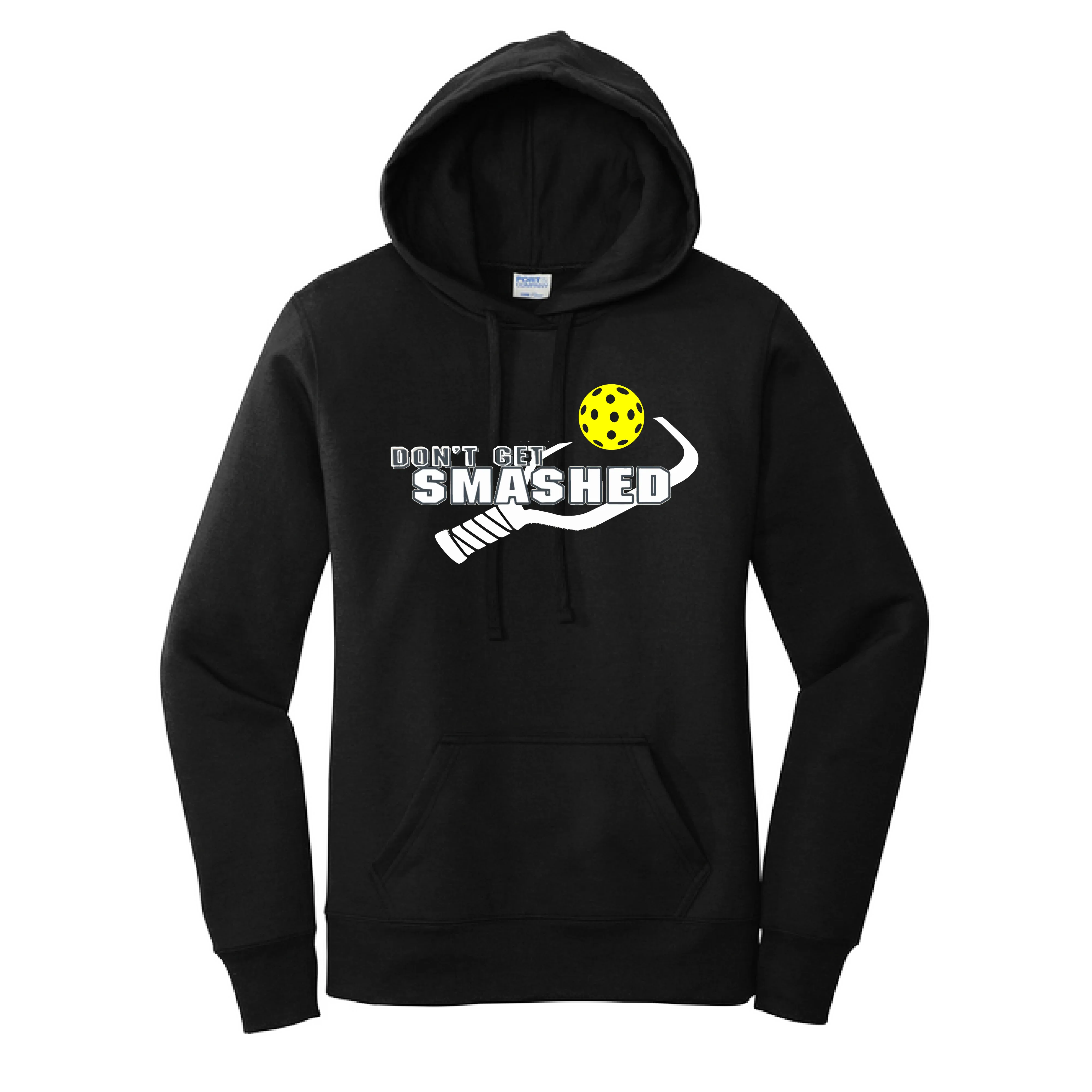 Don't Get Smashed Customizable (Pickleballs White Green Yellow) | Women’s Fitted Hoodie Pickleball Sweatshirt | 50% Cotton 50% Poly Fleece