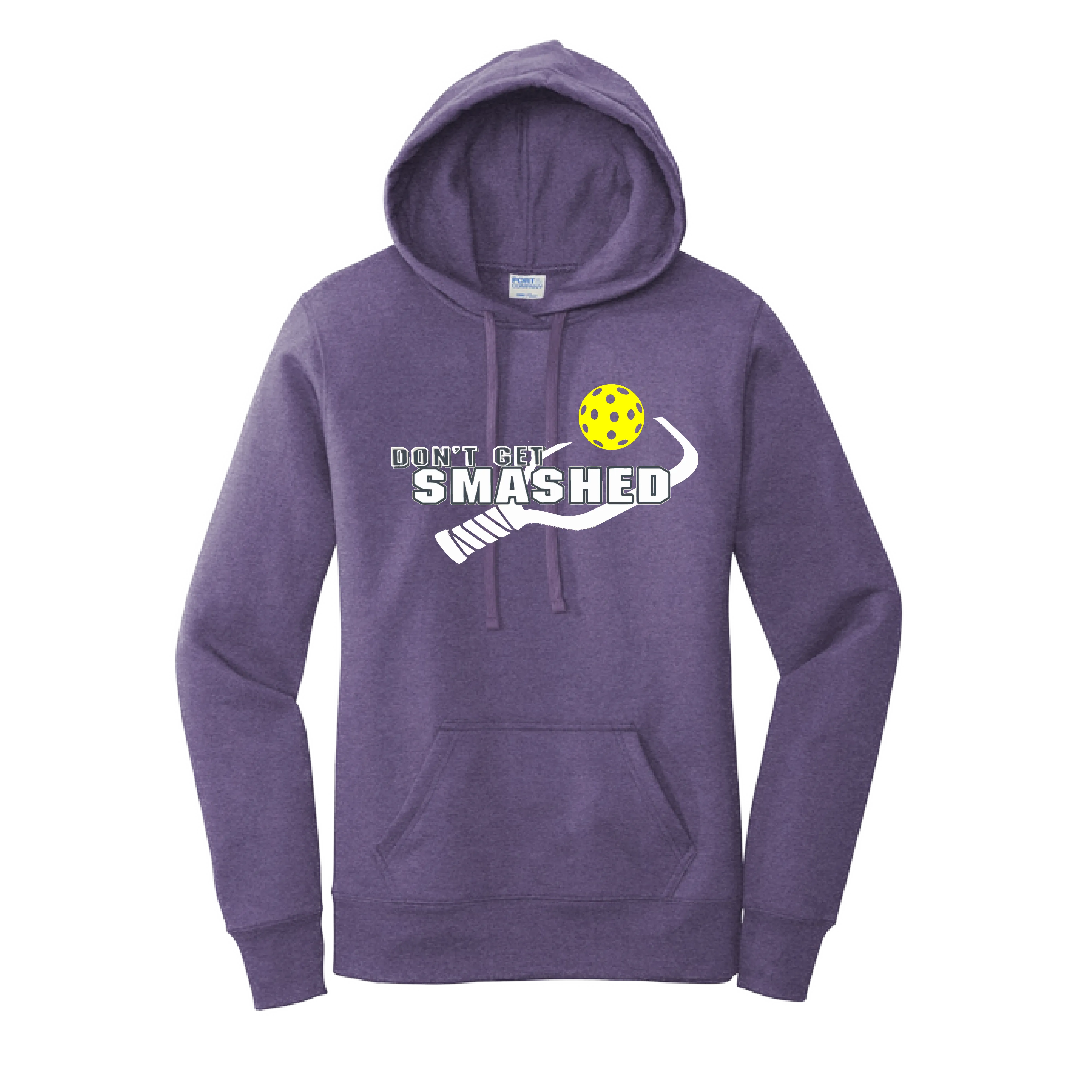 Don't Get Smashed Customizable (Pickleballs White Green Yellow) | Women’s Fitted Hoodie Pickleball Sweatshirt | 50% Cotton 50% Poly Fleece