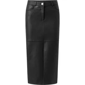 Elegant underknee Evi pencil skirt in soft leathe / 51088