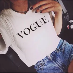 Fashion Brand Summer T Shirt Women VOGUE Printed Female T-shirts Women O-neck Tops Tee Shirt Femme Harajuku Casual Clothing
