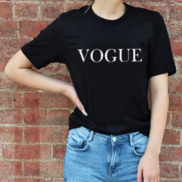 Fashion Brand Summer T Shirt Women VOGUE Printed Female T-shirts Women O-neck Tops Tee Shirt Femme Harajuku Casual Clothing