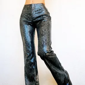 Faux Snakeskin Flares