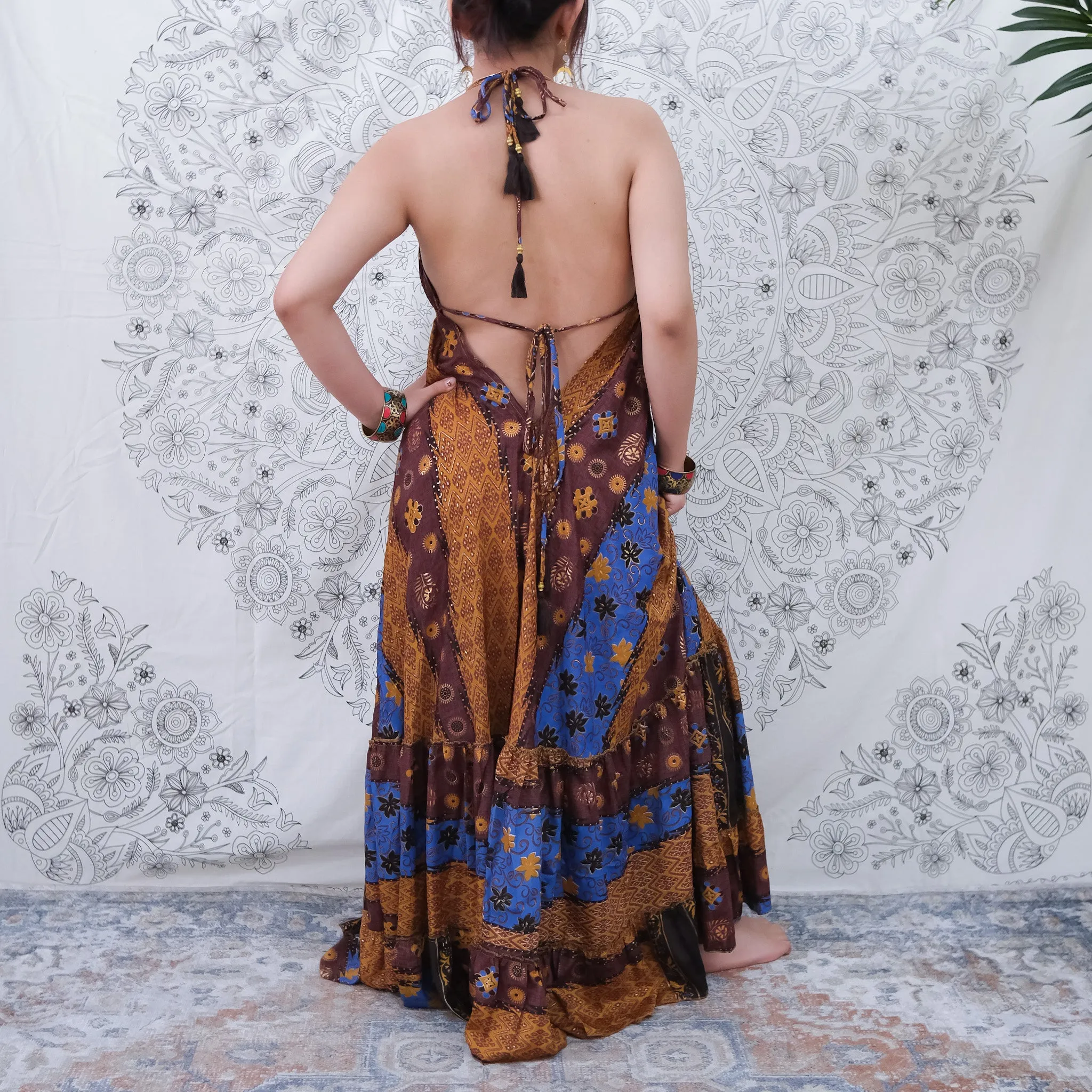 Flowy Boho Style Backless Summer Dress
