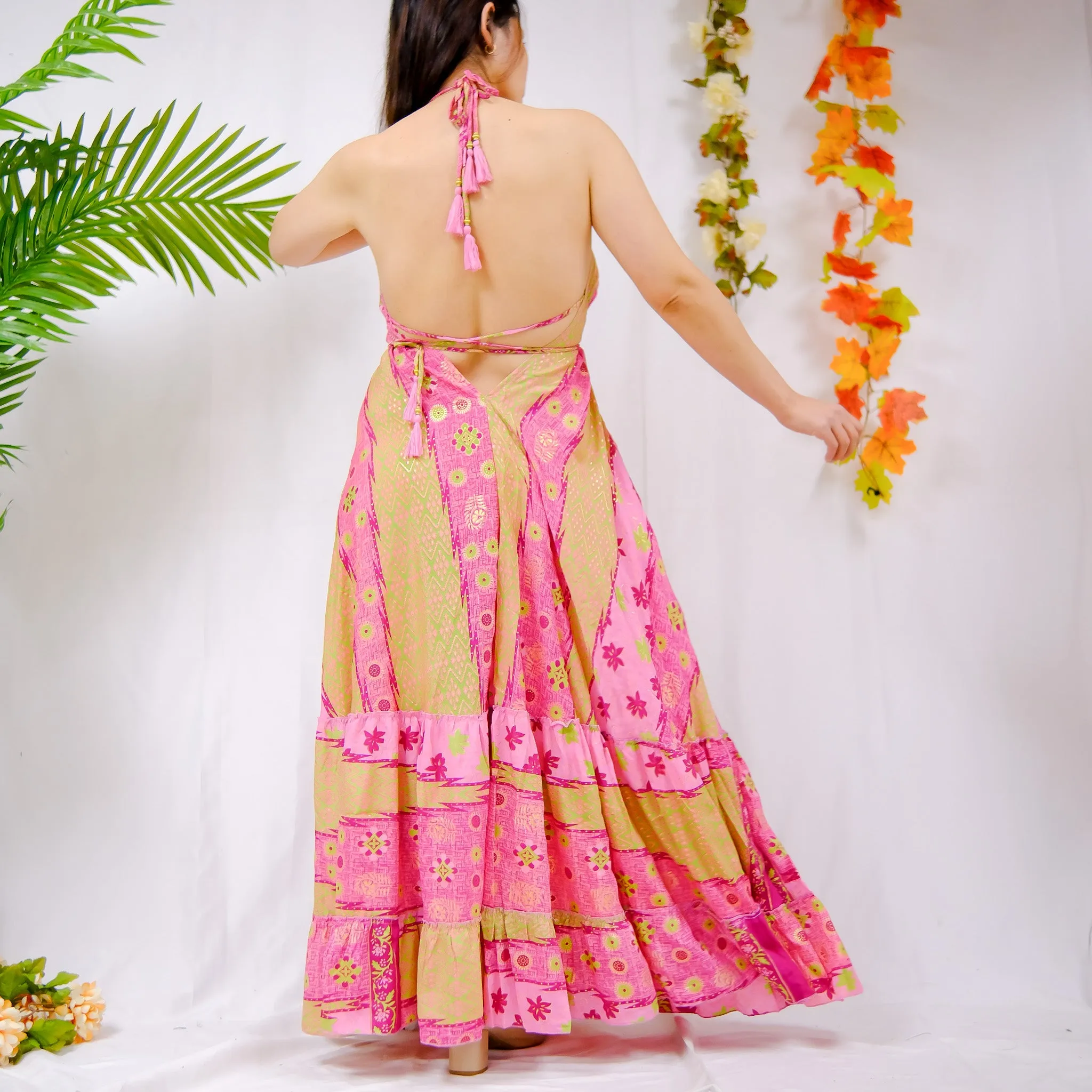 Flowy Boho Style Backless Summer Dress