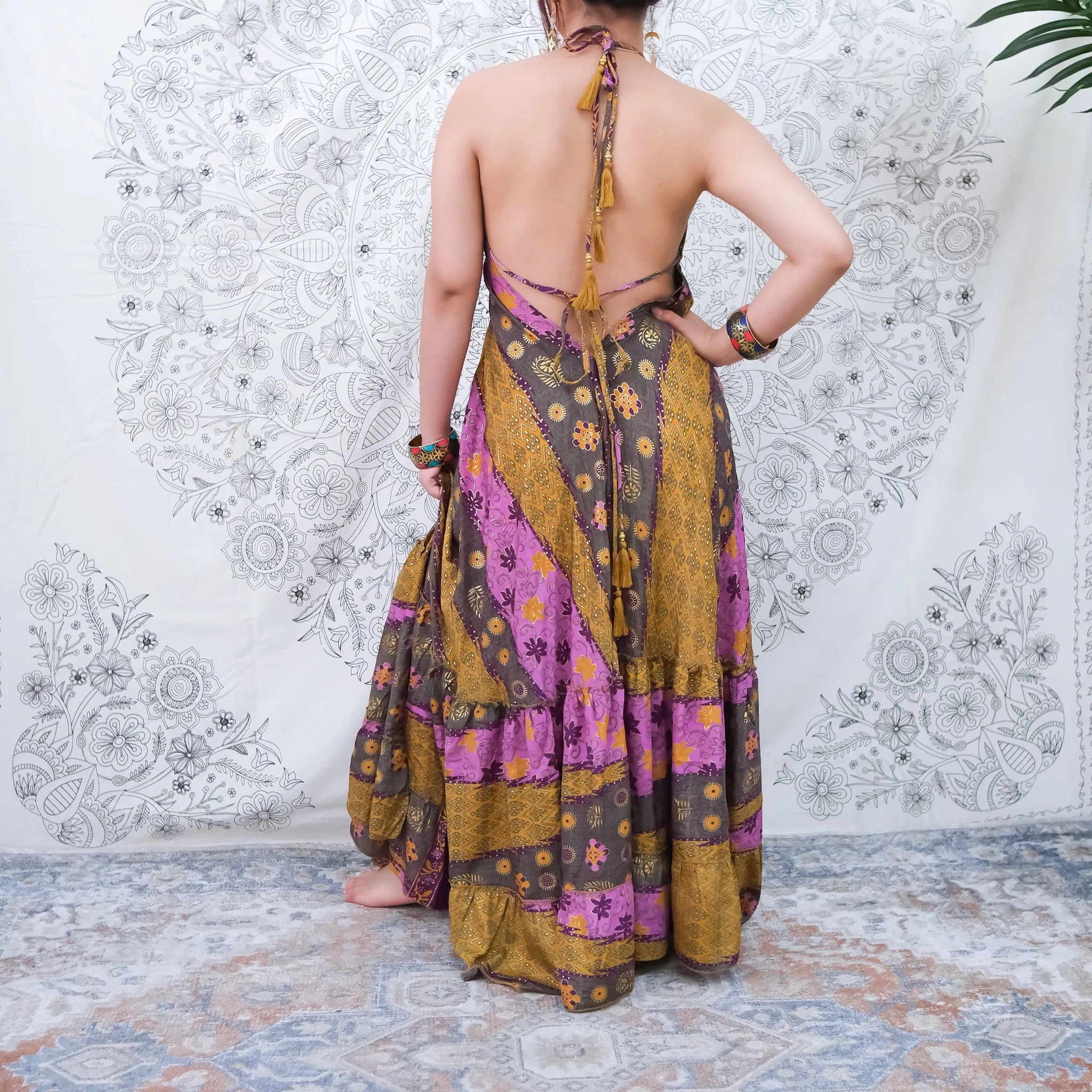 Flowy Boho Style Backless Summer Dress