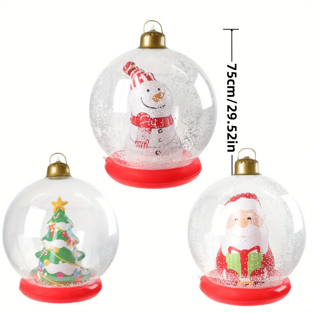 Giant LED Light-Up Inflatable Christmas Ball, 3D Festive Decorations with Remote Control, Plastic, Perfect for Home, Office & Theme Party Decorations