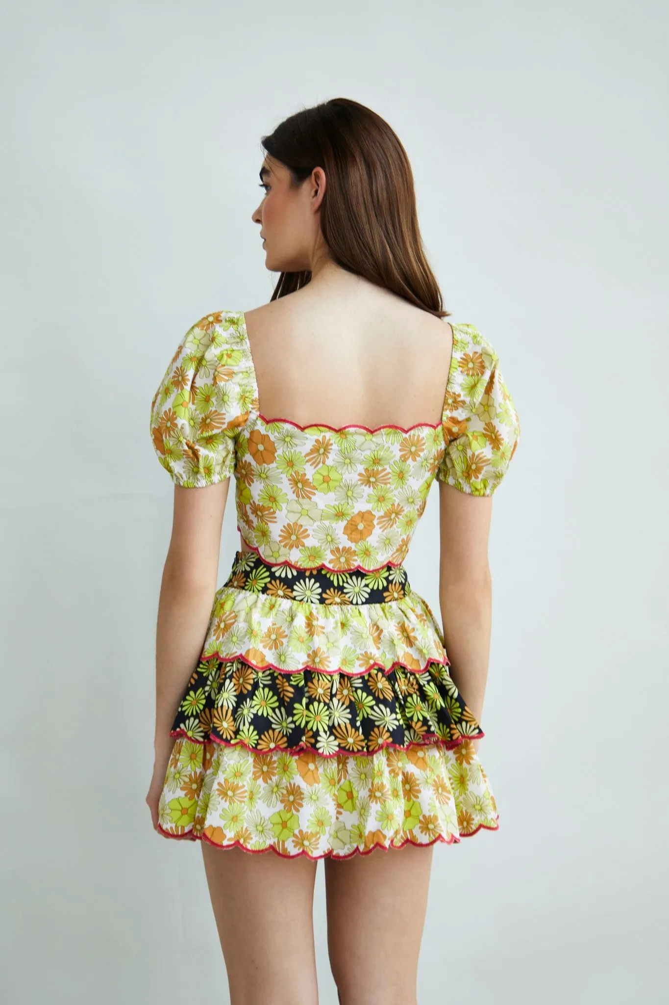 Glamorous Collection Tiered Ruffle Mini Skirt