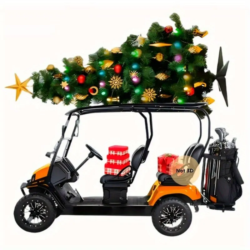 Golf Cart Christmas Ornament - 2D Acrylic, Festive Holiday Decor for Golf Enthusiasts, Christmas Decor