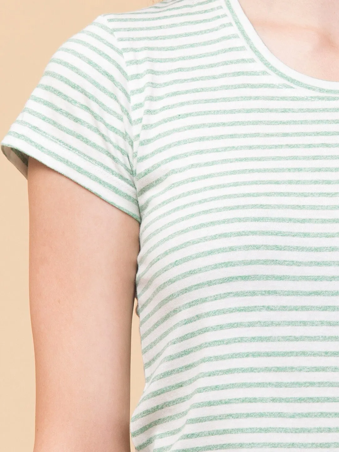 Green Striped Relaxed fit T-shirt