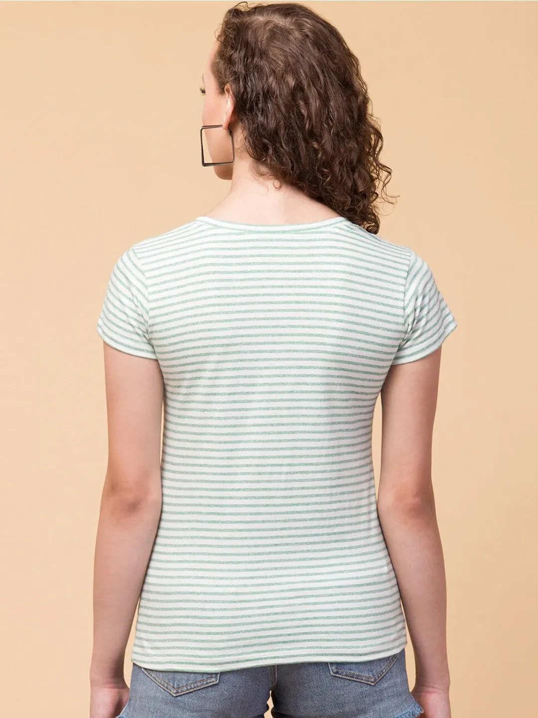 Green Striped Relaxed fit T-shirt