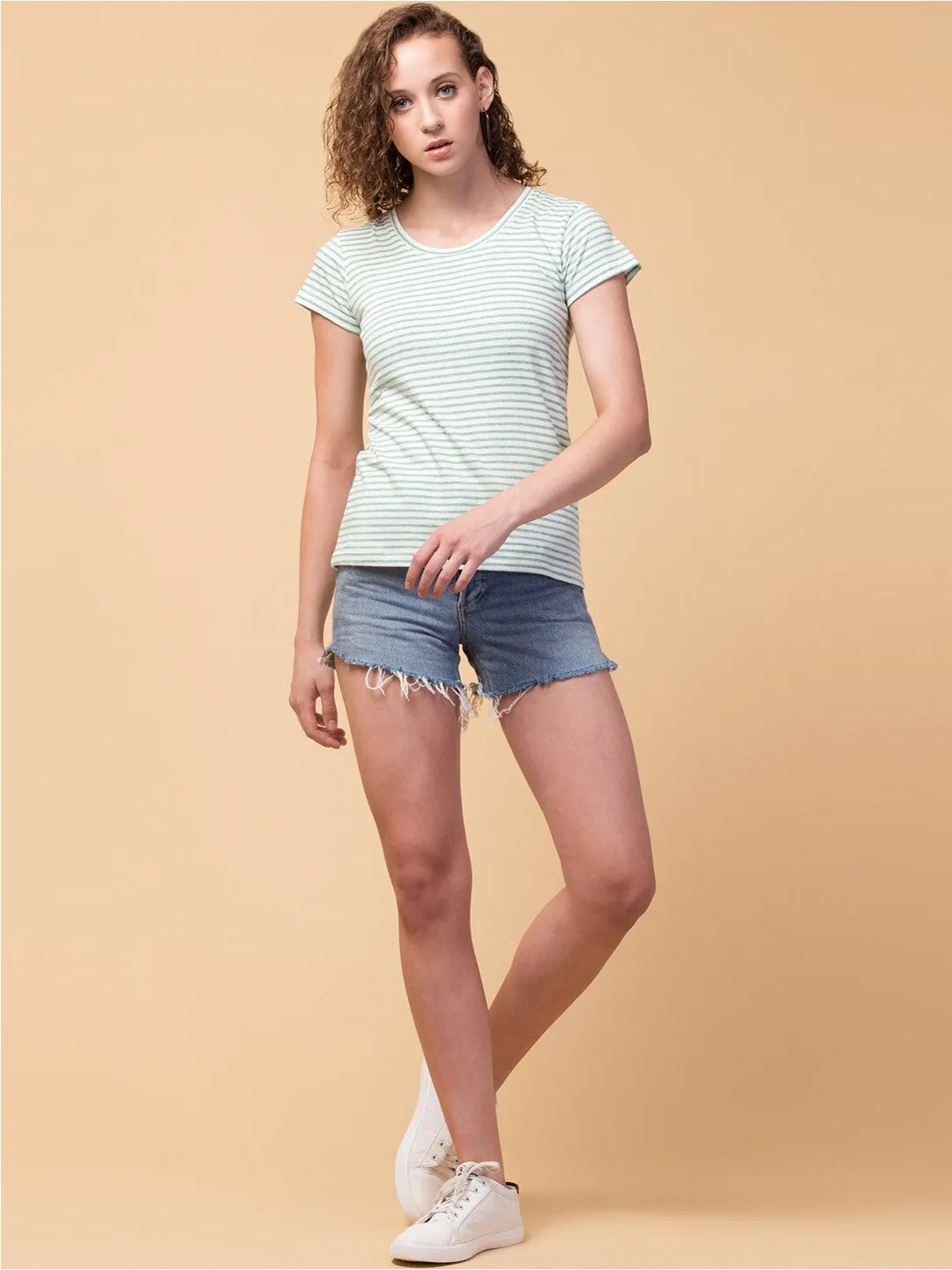 Green Striped Relaxed fit T-shirt