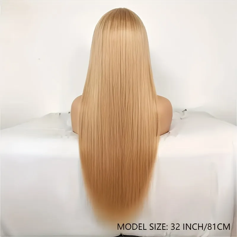 Honey Blonde Lace Front Wig Human Hair #27 Color Straight Lace Frontal Wigs 13x6 Hd Transparent Glueless Lace Wig Pre Plucked With Baby Hair 180% Density Colorful Wigs For Women