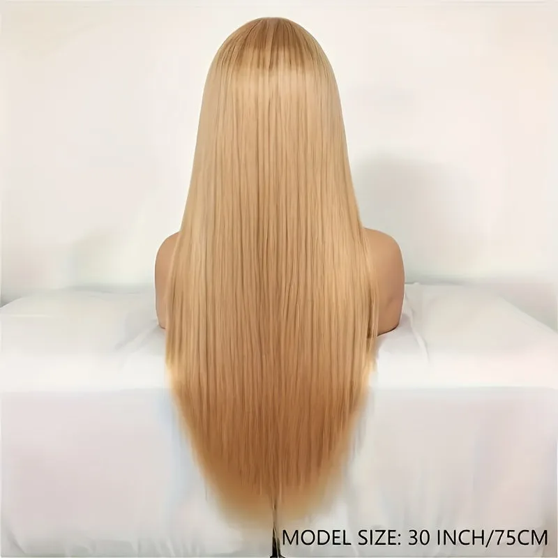 Honey Blonde Lace Front Wig Human Hair #27 Color Straight Lace Frontal Wigs 13x6 Hd Transparent Glueless Lace Wig Pre Plucked With Baby Hair 180% Density Colorful Wigs For Women