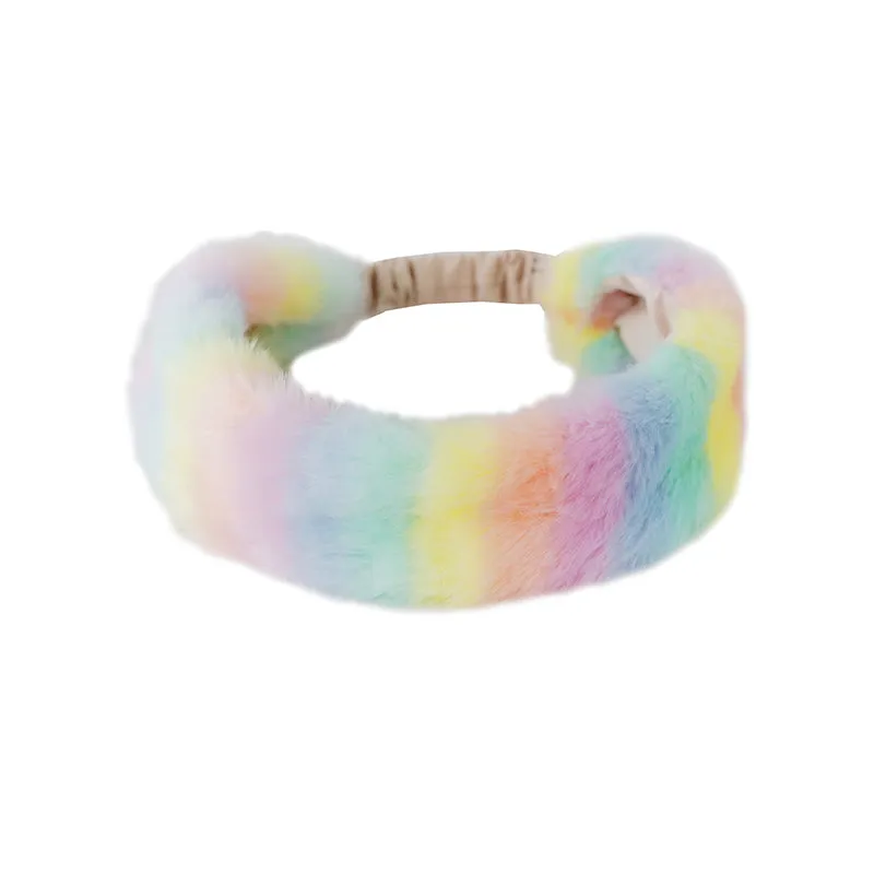 Korean Style Rainbow Ombre Plush Headband