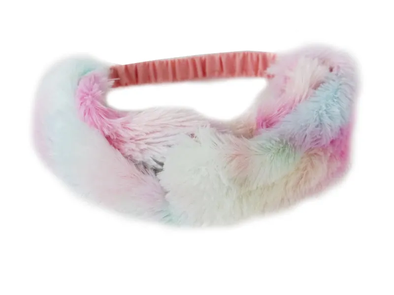 Korean Style Rainbow Ombre Plush Headband
