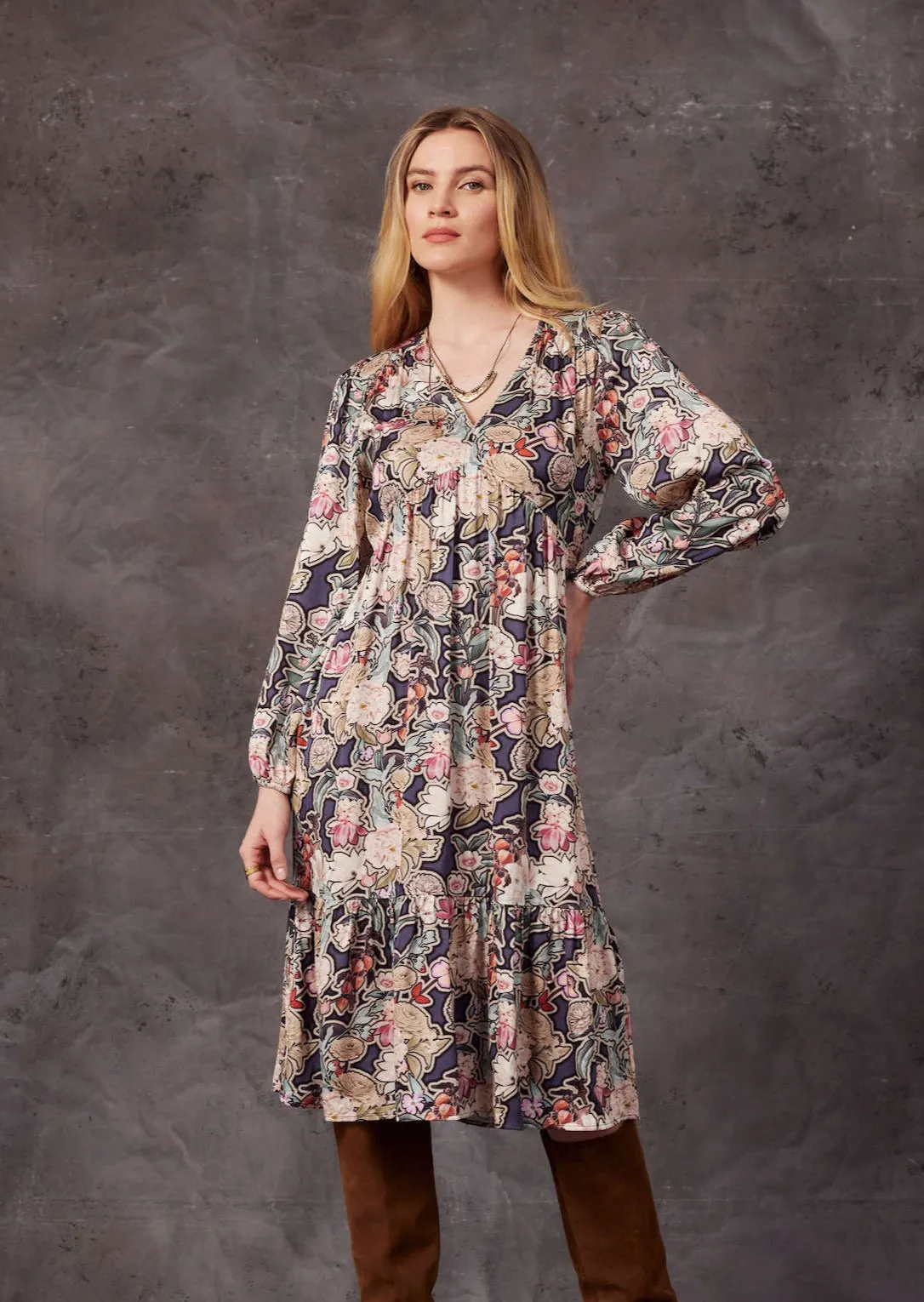 Legacy Dress - Denim Blue Multi